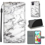 Custodia in pelle PU a vibrazione orizzontale con chiusura magnetica a disegno colorato di tensione con supporto e slot per schede, For Samsung Galaxy A71