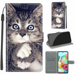 Custodia in pelle PU a vibrazione orizzontale con chiusura magnetica a disegno colorato di tensione con supporto e slot per schede, For Samsung Galaxy A71
