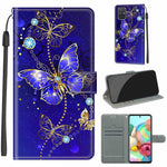 Custodia in pelle PU a vibrazione orizzontale con chiusura magnetica a disegno colorato di tensione con supporto e slot per schede, For Samsung Galaxy A71