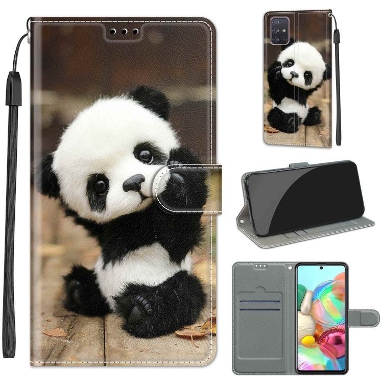 Custodia in pelle PU a vibrazione orizzontale con chiusura magnetica a disegno colorato di tensione con supporto e slot per schede, For Samsung Galaxy A71