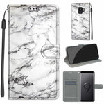 Custodia in pelle PU a vibrazione orizzontale con chiusura magnetica a disegno colorato di tensione con supporto e slot per schede, For Samsung Galaxy S9
