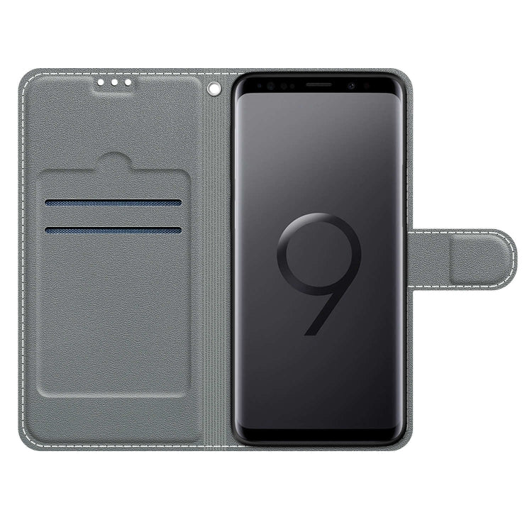 Custodia in pelle PU a vibrazione orizzontale con chiusura magnetica a disegno colorato di tensione con supporto e slot per schede, For Samsung Galaxy S9