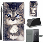 Custodia in pelle PU a vibrazione orizzontale con chiusura magnetica a disegno colorato di tensione con supporto e slot per schede, For Samsung Galaxy S9