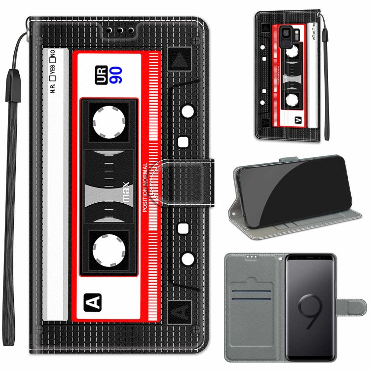 Custodia in pelle PU a vibrazione orizzontale con chiusura magnetica a disegno colorato di tensione con supporto e slot per schede, For Samsung Galaxy S9