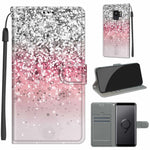 Custodia in pelle PU a vibrazione orizzontale con chiusura magnetica a disegno colorato di tensione con supporto e slot per schede, For Samsung Galaxy S9