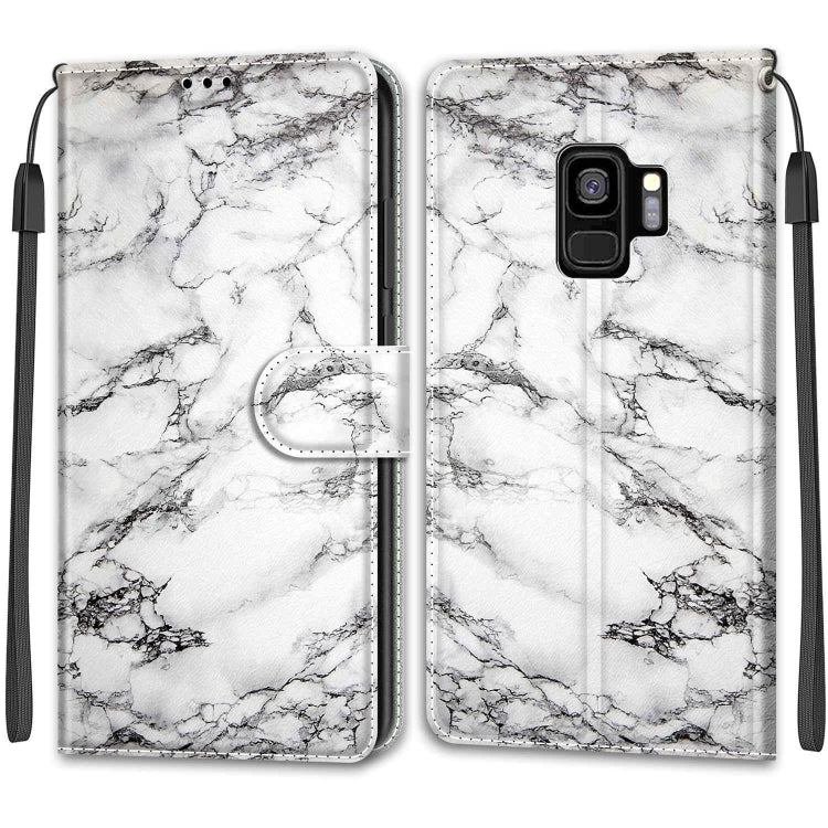 Custodia in pelle PU a vibrazione orizzontale con chiusura magnetica a disegno colorato di tensione con supporto e slot per schede, For Samsung Galaxy S9+