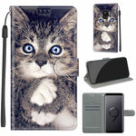 Custodia in pelle PU a vibrazione orizzontale con chiusura magnetica a disegno colorato di tensione con supporto e slot per schede, For Samsung Galaxy S9+