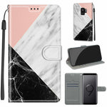 Custodia in pelle PU a vibrazione orizzontale con chiusura magnetica a disegno colorato di tensione con supporto e slot per schede, For Samsung Galaxy S9+