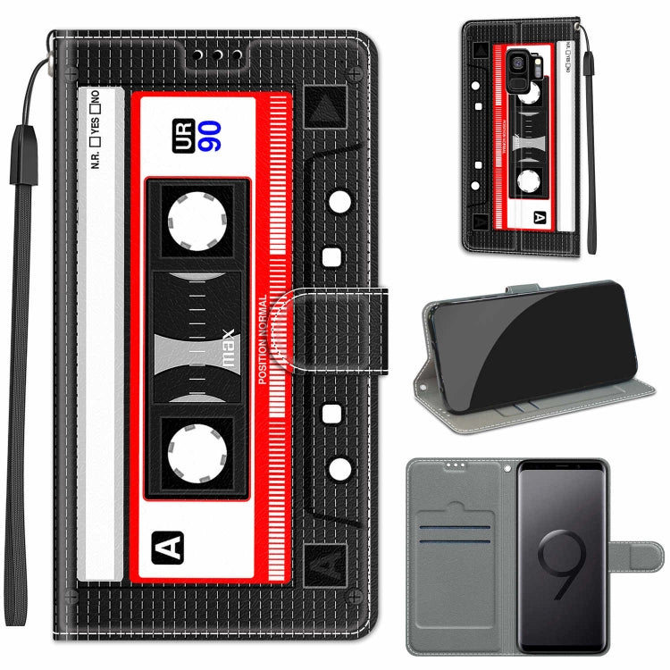 Custodia in pelle PU a vibrazione orizzontale con chiusura magnetica a disegno colorato di tensione con supporto e slot per schede, For Samsung Galaxy S9+