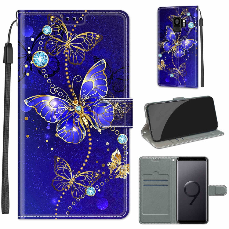 Custodia in pelle PU a vibrazione orizzontale con chiusura magnetica a disegno colorato di tensione con supporto e slot per schede, For Samsung Galaxy S9+