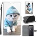 Custodia in pelle PU a vibrazione orizzontale con chiusura magnetica a disegno colorato di tensione con supporto e slot per schede, For Samsung Galaxy S9+