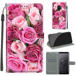 Custodia in pelle PU a vibrazione orizzontale con chiusura magnetica a disegno colorato di tensione con supporto e slot per schede, For Samsung Galaxy S9+