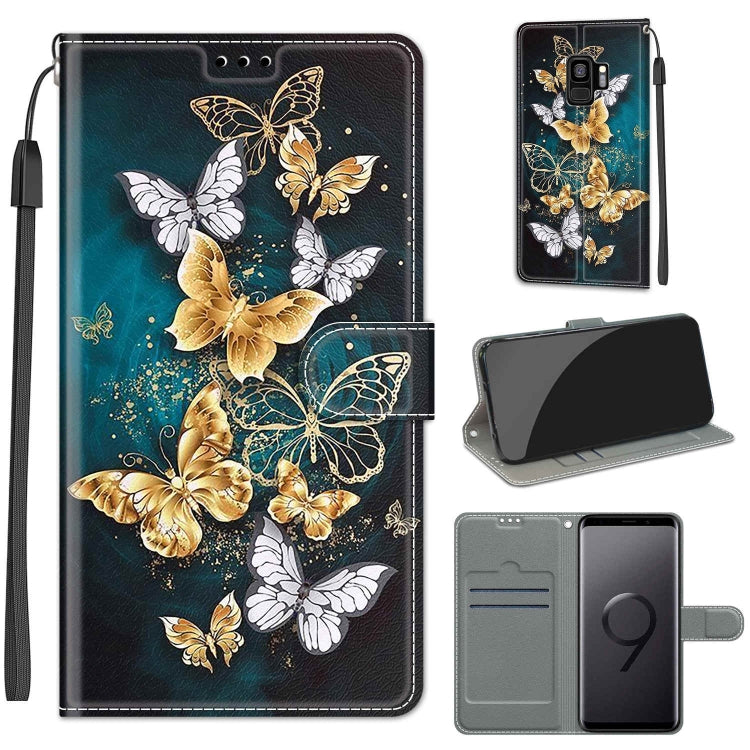 Custodia in pelle PU a vibrazione orizzontale con chiusura magnetica a disegno colorato di tensione con supporto e slot per schede, For Samsung Galaxy S9+
