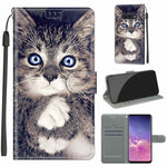 Custodia in pelle PU a vibrazione orizzontale con chiusura magnetica a disegno colorato di tensione con supporto e slot per schede, For Samsung Galaxy S10