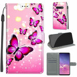 Custodia in pelle PU a vibrazione orizzontale con chiusura magnetica a disegno colorato di tensione con supporto e slot per schede, For Samsung Galaxy S10