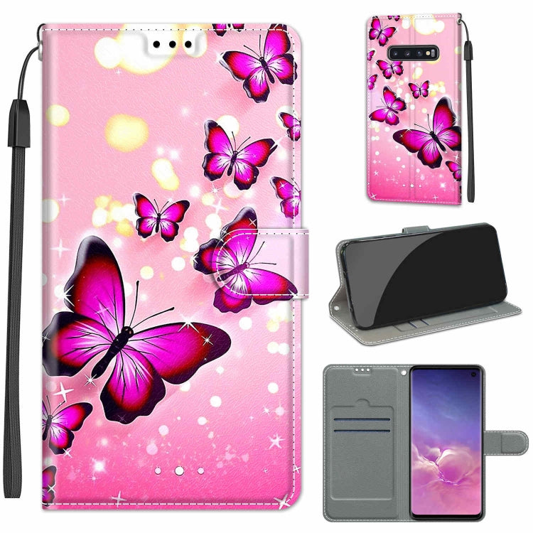 Custodia in pelle PU a vibrazione orizzontale con chiusura magnetica a disegno colorato di tensione con supporto e slot per schede, For Samsung Galaxy S10