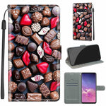 Custodia in pelle PU a vibrazione orizzontale con chiusura magnetica a disegno colorato di tensione con supporto e slot per schede, For Samsung Galaxy S10