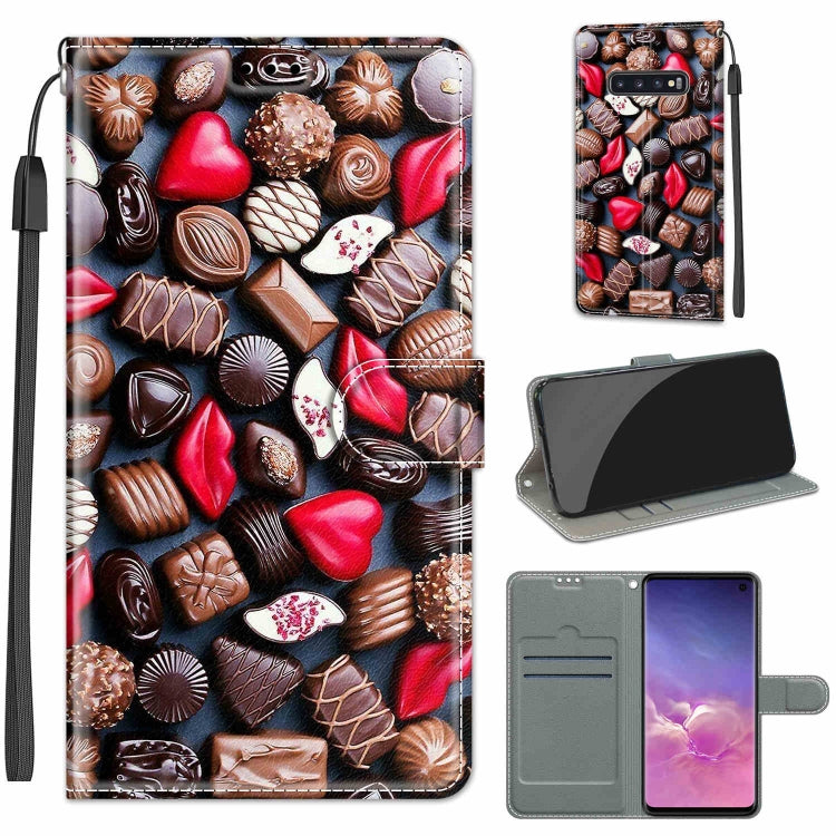 Custodia in pelle PU a vibrazione orizzontale con chiusura magnetica a disegno colorato di tensione con supporto e slot per schede, For Samsung Galaxy S10