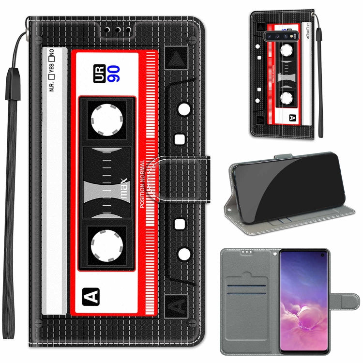 Custodia in pelle PU a vibrazione orizzontale con chiusura magnetica a disegno colorato di tensione con supporto e slot per schede, For Samsung Galaxy S10