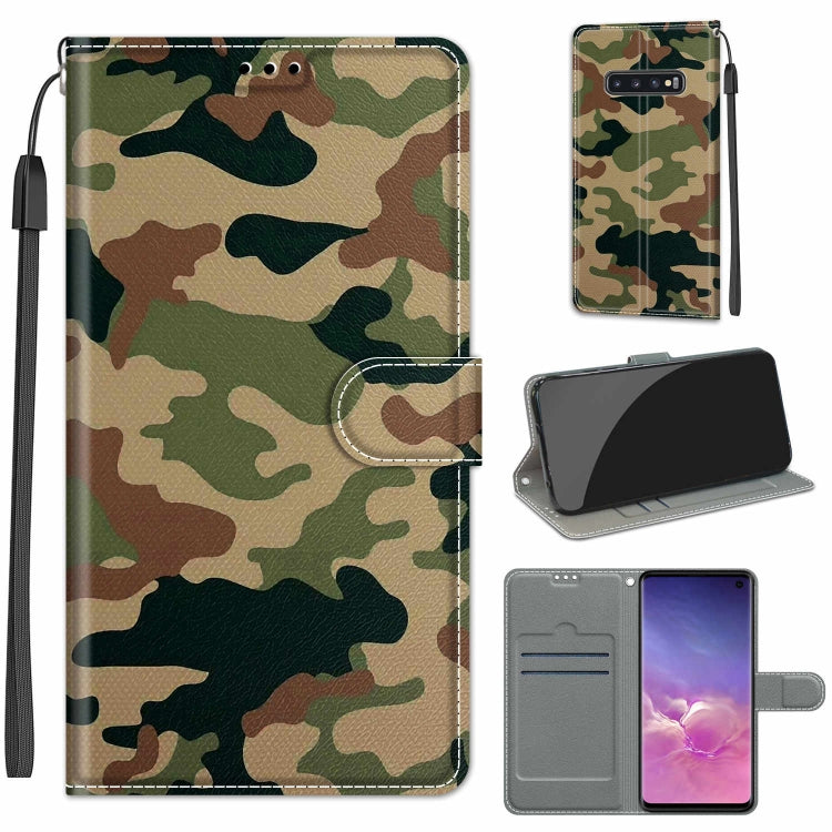 Custodia in pelle PU a vibrazione orizzontale con chiusura magnetica a disegno colorato di tensione con supporto e slot per schede, For Samsung Galaxy S10