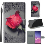 Custodia in pelle PU a vibrazione orizzontale con chiusura magnetica a disegno colorato di tensione con supporto e slot per schede, For Samsung Galaxy S10