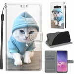 Custodia in pelle PU a vibrazione orizzontale con chiusura magnetica a disegno colorato di tensione con supporto e slot per schede, For Samsung Galaxy S10