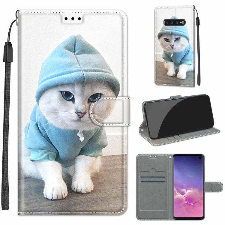 Custodia in pelle PU a vibrazione orizzontale con chiusura magnetica a disegno colorato di tensione con supporto e slot per schede, For Samsung Galaxy S10