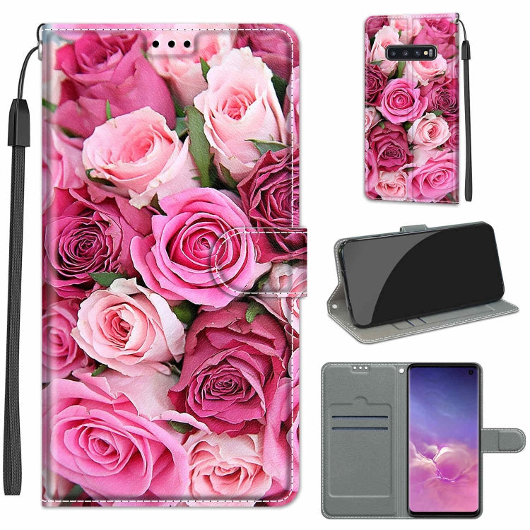 Custodia in pelle PU a vibrazione orizzontale con chiusura magnetica a disegno colorato di tensione con supporto e slot per schede, For Samsung Galaxy S10