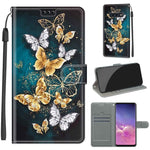 Custodia in pelle PU a vibrazione orizzontale con chiusura magnetica a disegno colorato di tensione con supporto e slot per schede, For Samsung Galaxy S10