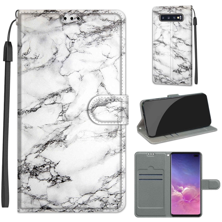Custodia in pelle PU a vibrazione orizzontale con chiusura magnetica a disegno colorato di tensione con supporto e slot per schede, For Samsung Galaxy S10+