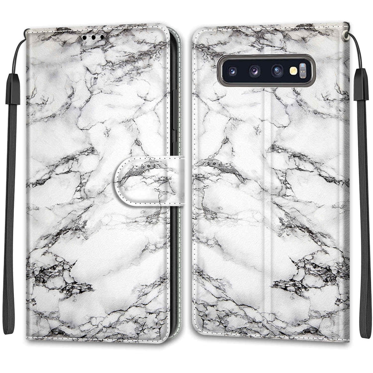 Custodia in pelle PU a vibrazione orizzontale con chiusura magnetica a disegno colorato di tensione con supporto e slot per schede, For Samsung Galaxy S10+
