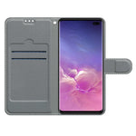 Custodia in pelle PU a vibrazione orizzontale con chiusura magnetica a disegno colorato di tensione con supporto e slot per schede, For Samsung Galaxy S10+