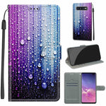 Custodia in pelle PU a vibrazione orizzontale con chiusura magnetica a disegno colorato di tensione con supporto e slot per schede, For Samsung Galaxy S10+