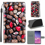 Custodia in pelle PU a vibrazione orizzontale con chiusura magnetica a disegno colorato di tensione con supporto e slot per schede, For Samsung Galaxy S10+