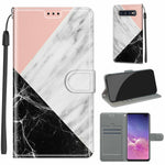 Custodia in pelle PU a vibrazione orizzontale con chiusura magnetica a disegno colorato di tensione con supporto e slot per schede, For Samsung Galaxy S10+