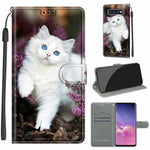 Custodia in pelle PU a vibrazione orizzontale con chiusura magnetica a disegno colorato di tensione con supporto e slot per schede, For Samsung Galaxy S10+