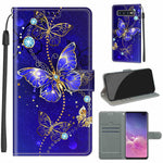 Custodia in pelle PU a vibrazione orizzontale con chiusura magnetica a disegno colorato di tensione con supporto e slot per schede, For Samsung Galaxy S10+