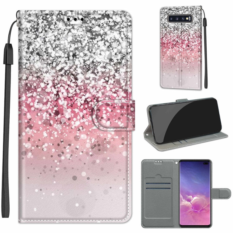 Custodia in pelle PU a vibrazione orizzontale con chiusura magnetica a disegno colorato di tensione con supporto e slot per schede, For Samsung Galaxy S10+
