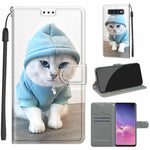 Custodia in pelle PU a vibrazione orizzontale con chiusura magnetica a disegno colorato di tensione con supporto e slot per schede, For Samsung Galaxy S10+