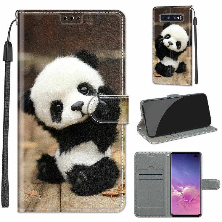 Custodia in pelle PU a vibrazione orizzontale con chiusura magnetica a disegno colorato di tensione con supporto e slot per schede, For Samsung Galaxy S10+