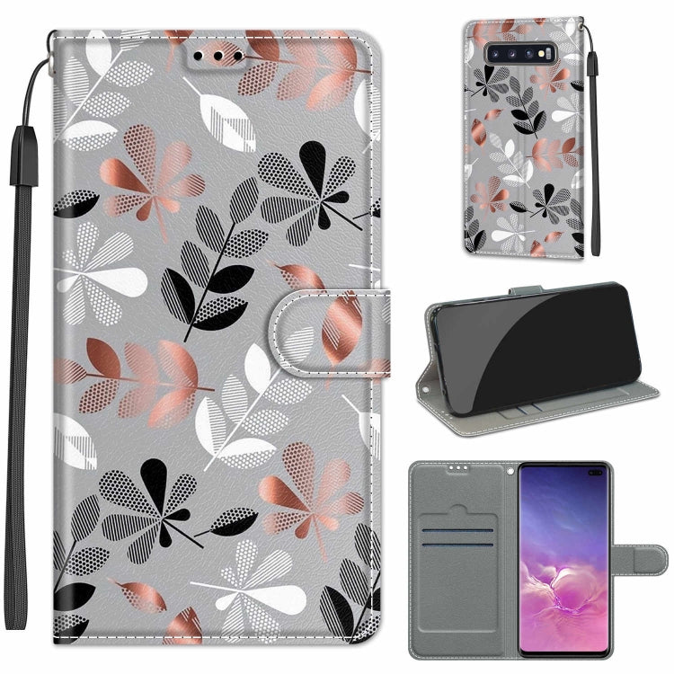 Custodia in pelle PU a vibrazione orizzontale con chiusura magnetica a disegno colorato di tensione con supporto e slot per schede, For Samsung Galaxy S10+