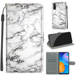 Custodia in pelle PU a vibrazione orizzontale con chiusura magnetica a disegno colorato di tensione con supporto e slot per schede, For Huawei P Smart 2021 / Y7a
