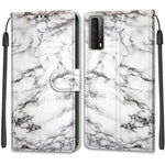 Custodia in pelle PU a vibrazione orizzontale con chiusura magnetica a disegno colorato di tensione con supporto e slot per schede, For Huawei P Smart 2021 / Y7a