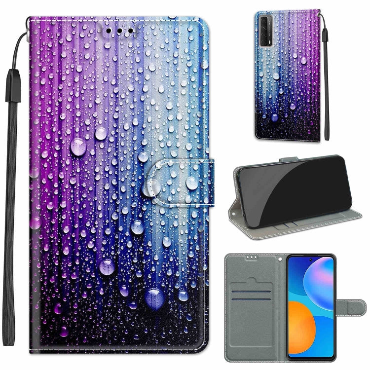 Custodia in pelle PU a vibrazione orizzontale con chiusura magnetica a disegno colorato di tensione con supporto e slot per schede, For Huawei P Smart 2021 / Y7a