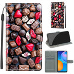Custodia in pelle PU a vibrazione orizzontale con chiusura magnetica a disegno colorato di tensione con supporto e slot per schede, For Huawei P Smart 2021 / Y7a