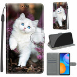 Custodia in pelle PU a vibrazione orizzontale con chiusura magnetica a disegno colorato di tensione con supporto e slot per schede, For Huawei P Smart 2021 / Y7a