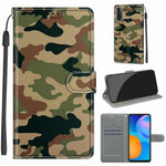 Custodia in pelle PU a vibrazione orizzontale con chiusura magnetica a disegno colorato di tensione con supporto e slot per schede, For Huawei P Smart 2021 / Y7a