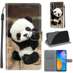 Custodia in pelle PU a vibrazione orizzontale con chiusura magnetica a disegno colorato di tensione con supporto e slot per schede, For Huawei P Smart 2021 / Y7a