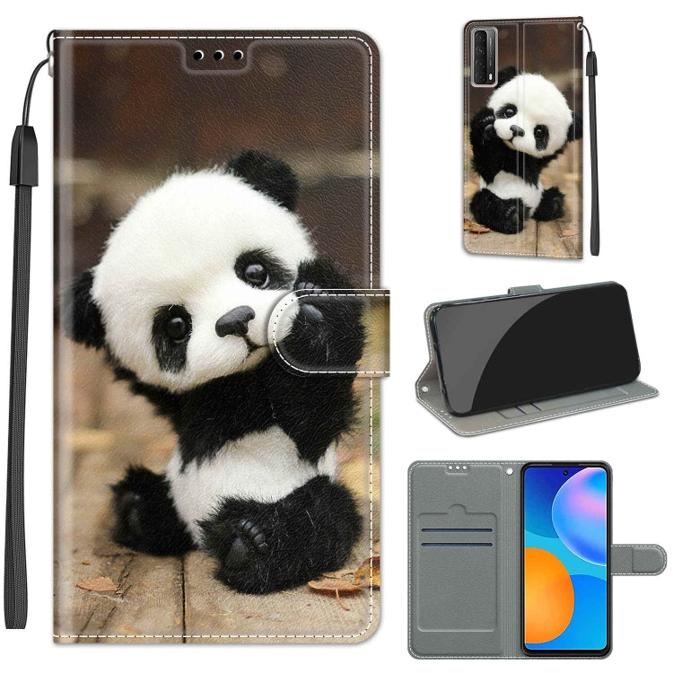 Custodia in pelle PU a vibrazione orizzontale con chiusura magnetica a disegno colorato di tensione con supporto e slot per schede, For Huawei P Smart 2021 / Y7a