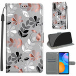 Custodia in pelle PU a vibrazione orizzontale con chiusura magnetica a disegno colorato di tensione con supporto e slot per schede, For Huawei P Smart 2021 / Y7a